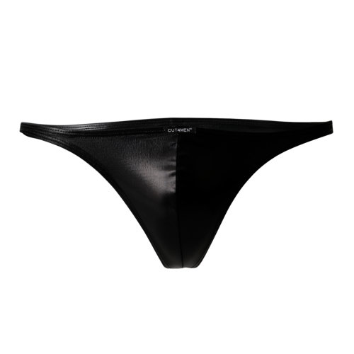 C4M Brazilian Brief Black Leatherette Small 1 C4M Brazilian Brief Black Leatherette Small